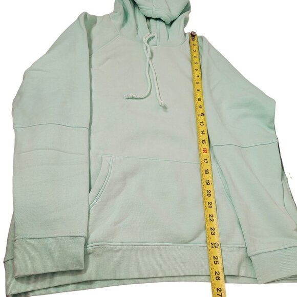 Goodthreads Women's Heritage Fleece Seamed Mint Green Hoodie Sweatshirt Large - Picture 11 of 12